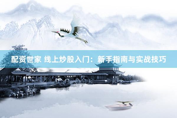 配资世家 线上炒股入门：新手指南与实战技巧