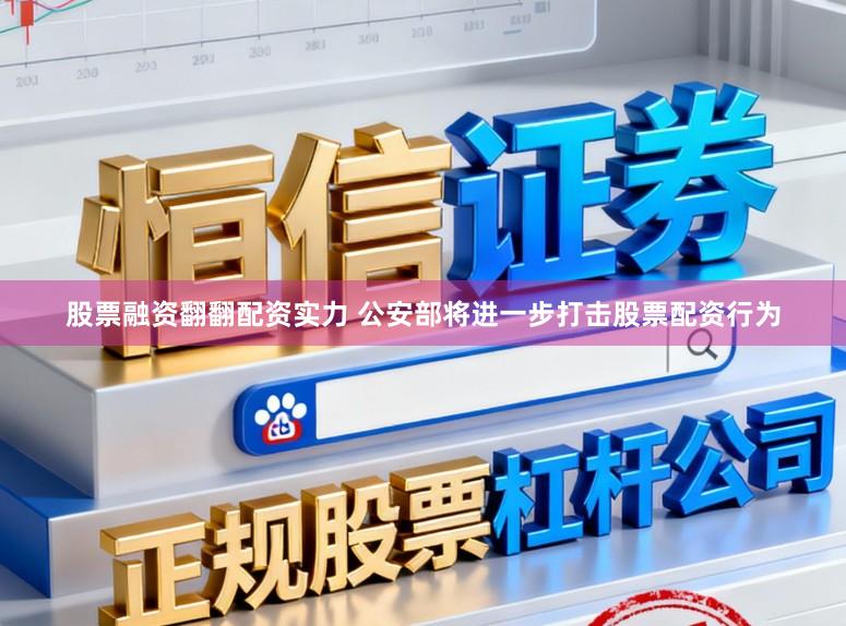 股票融资翻翻配资实力 公安部将进一步打击股票配资行为